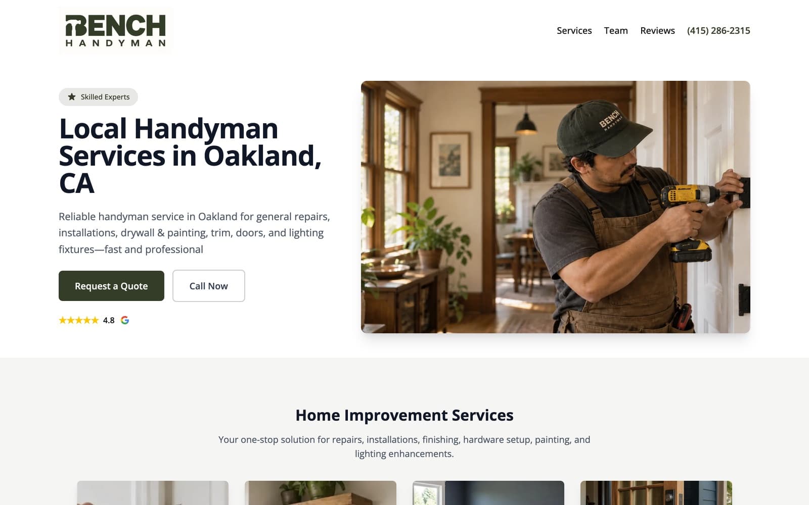 Local service website builder preview