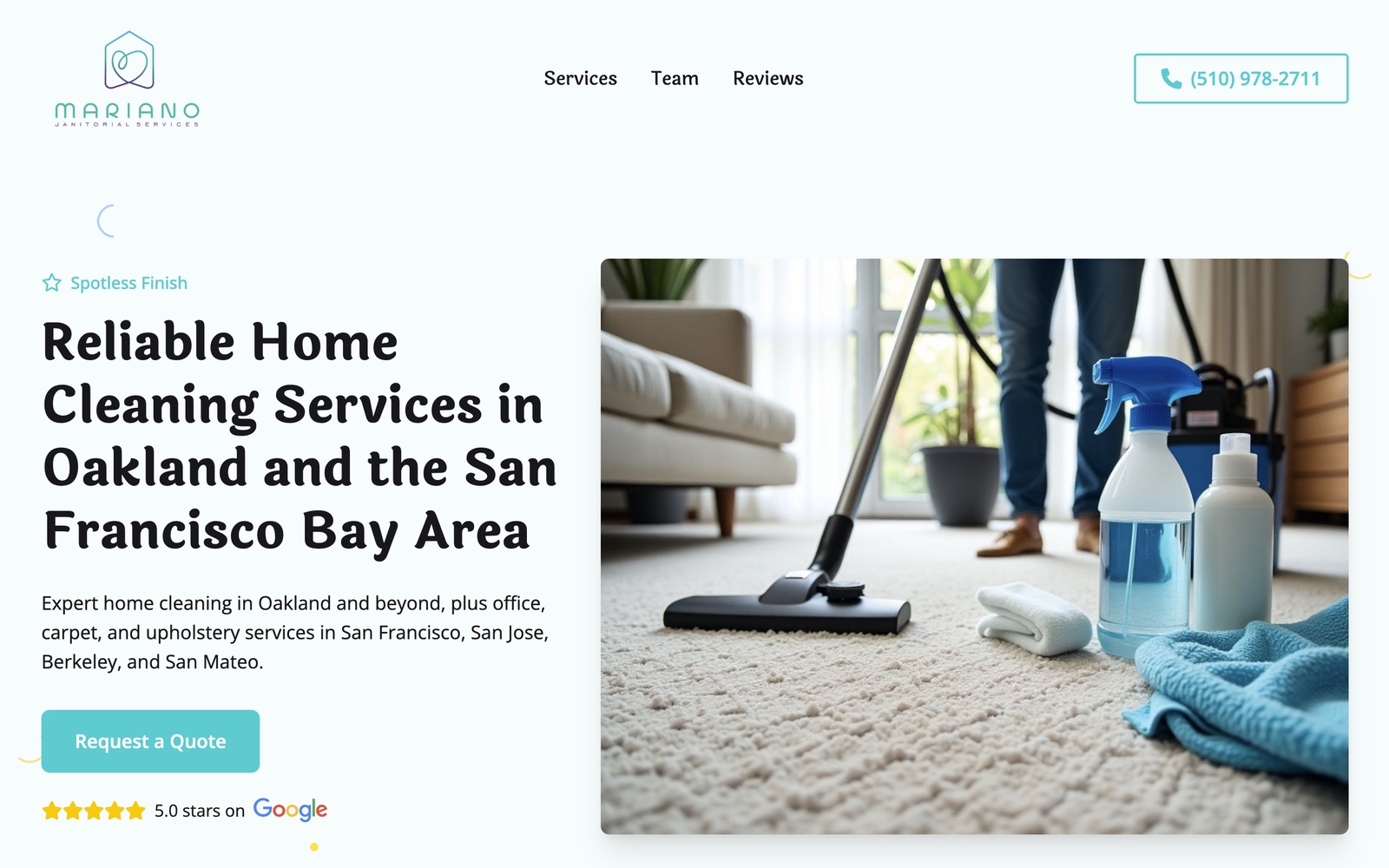 Mariano Janitorial Services desktop design preview