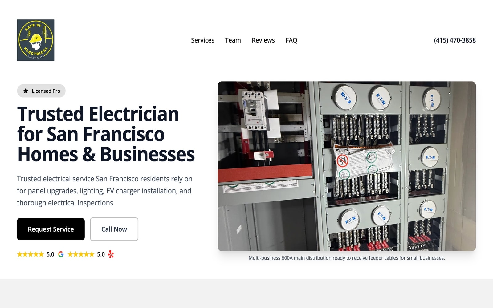 Website builder for electrician preview